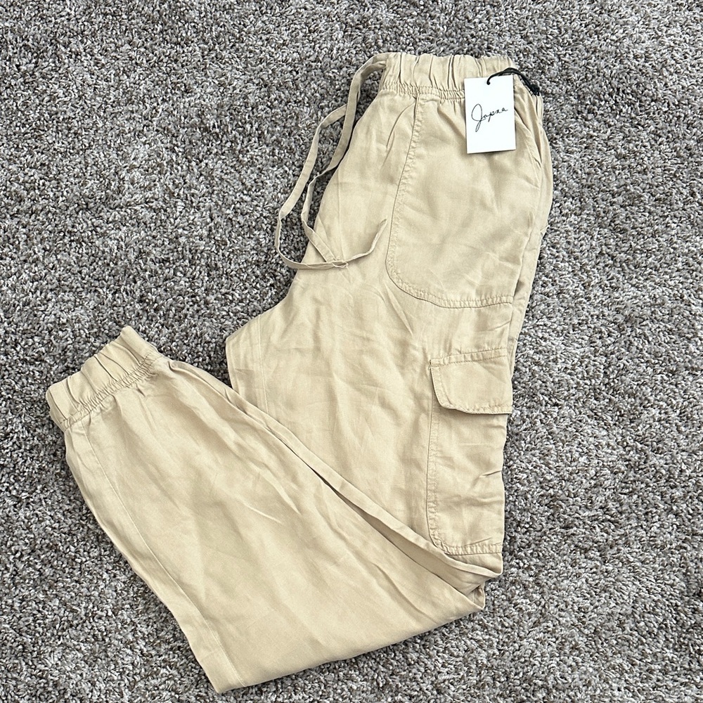 Japna Women's Beige Cargo Pants